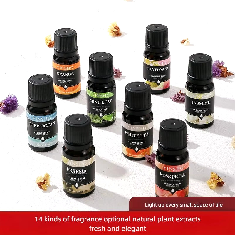 17 Flavors 10Ml Essential Oils for Aroma Diffuser Airhumidifier Home Water-Soluble Lavender Rose Eucalyptus White Peach Oolong